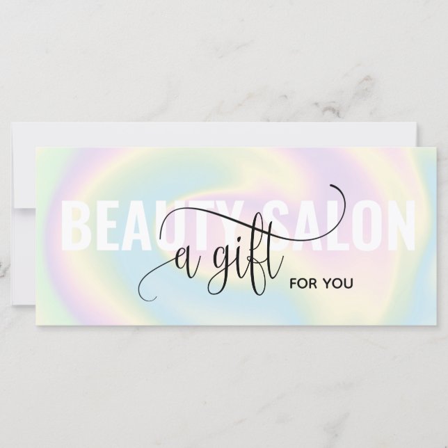 Pastel HoloGraph Unicorn Modern Gift Card (Framsida)