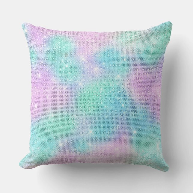 PASTEL HOLOGRAPHIC GLITTER CUSHION KUDDE (Framsida)
