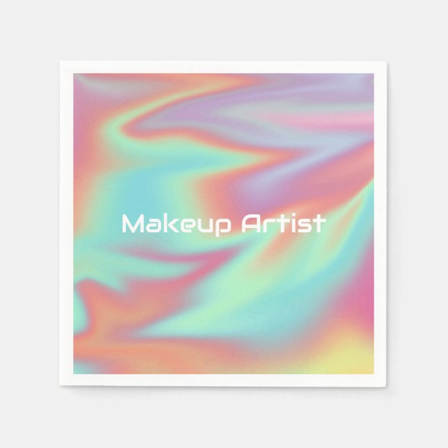 Pastel Holographic Swirl Abstract Pappersservett (Framsidan)