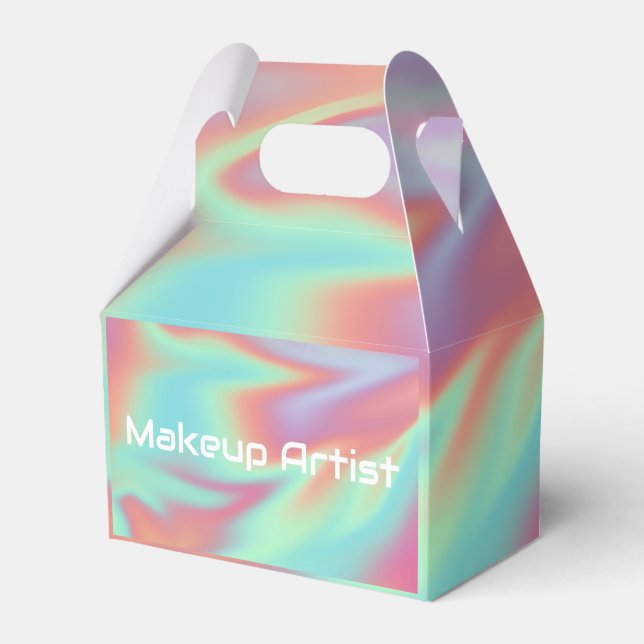 Pastel Holographic Swirl Abstract Presentaskar (Framsidan Sidan)