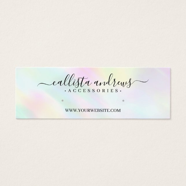 Pastel HoloGraphics Rainbow Earring Visning Card Litet Visitkort (Framsidan)