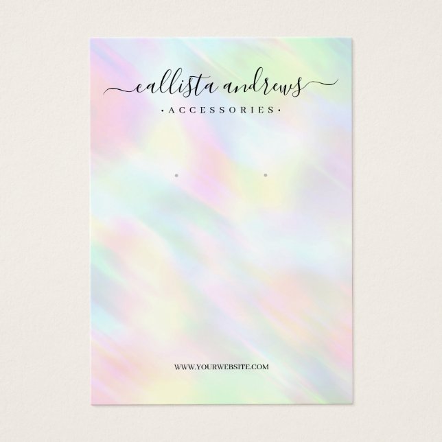 Pastel HoloGraphics Rainbow Earring Visning Card Visitkort (Framsidan)