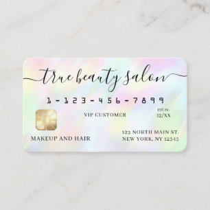 Pastel HoloGraphics Rainbow Namnteckning Kredit-ko Visitkort