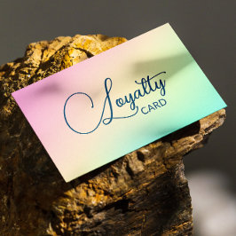 Pastel Holography Elegant Script Calligraphy Lojalitetskort