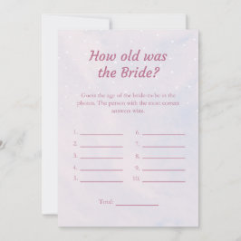 Pastel How old was the Bride Shower Game Card Inbjudningar