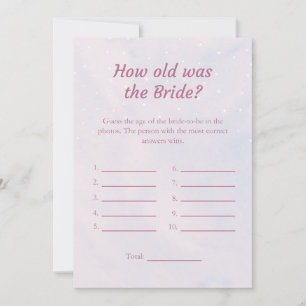 Pastel How old was the Bride Shower Game Card Inbjudningar
