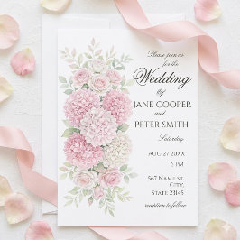 Pastel hydrangeas and roses Budget Wedding  Invita Inbjudningar