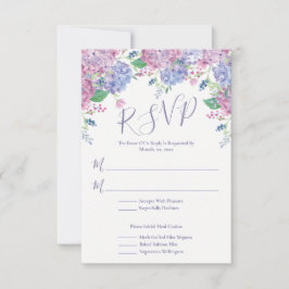 Pastel Hydrangeas Blommigt Bröllop OSA Kort