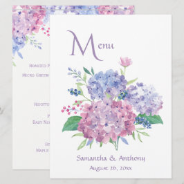 Pastel Hydrangeas Bröllop Meny