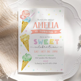 Pastel Ice Cream Birthday-inbjudan Inbjudningar