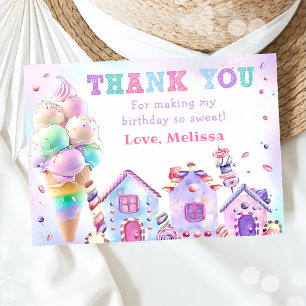 Pastel Ice Cream Birthday - tackkort Tack Kort