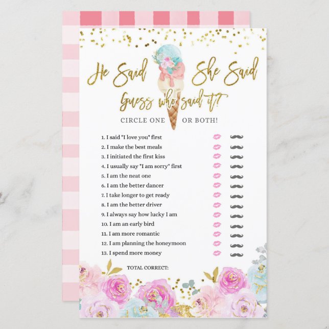 Pastel Ice Cream Blommigt (Fram/baksida)