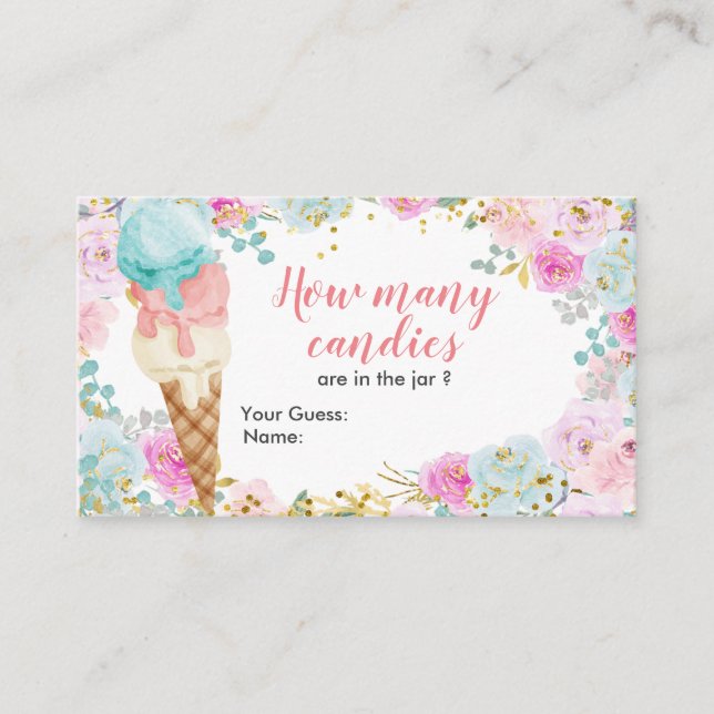 Pastel Ice Cream-Blommigten anger hur många kanine Tilläggskort (Framsida)