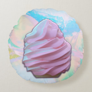 Pastel Ice Cream Dream Rund Kudde