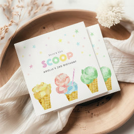 Pastel Ice Cream Födelsedagsfest Napkins Pappersservett