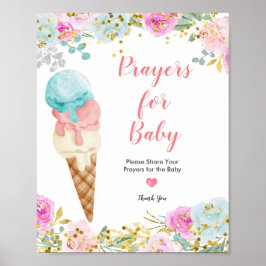 Pastel Ice kräk Prayers for Baby Sign Poster