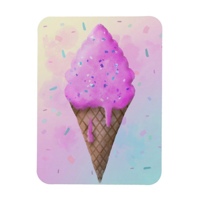 Pastel Ice kräm Cone dropping Magnet (Vertikal)