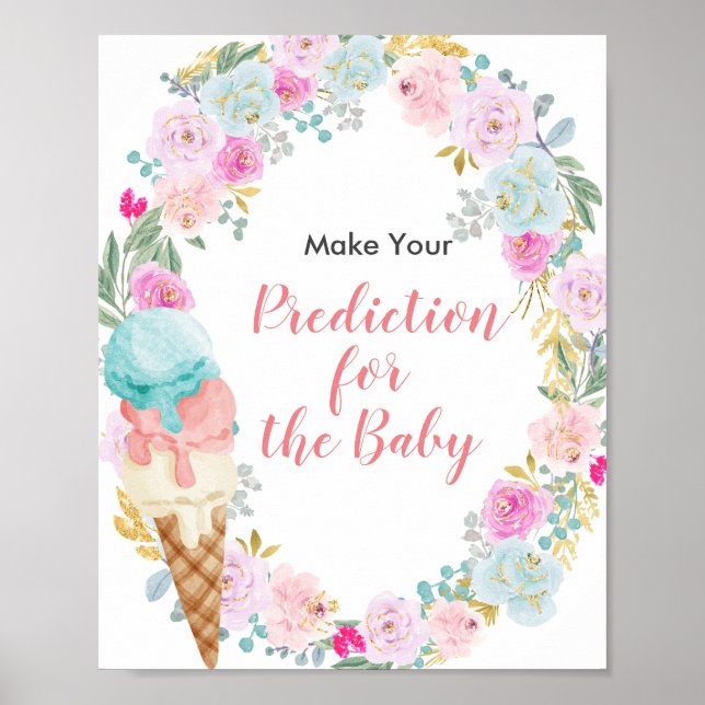 Pastel Ice kräm Predictions for baby Poster (Framsidan)