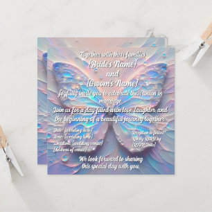 Pastel impasto modern butterfly bröllopsinbjudan inbjudningar