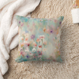 Pastel Impressionist Flowers Kudde