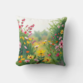 Pastel Impressionistic Vibrant Garden Kudde