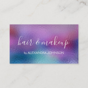 Pastel Iridescent Foil Blue, Lila and Teal Visitkort