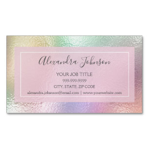 Pastel Iridescent Foil Magnetiska Visitkort
