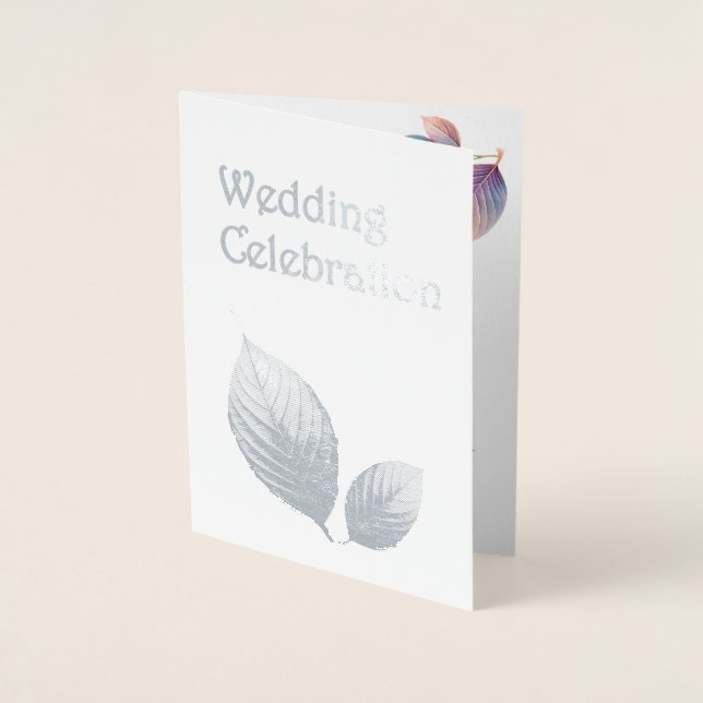 Pastel Iridescent Löv Bröllop Dreamy Pastels Folierat Kort (Framsida)