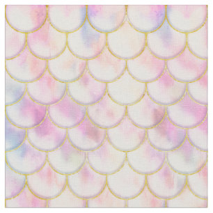 Pastel Iridescent Sjöjungfru Scales Mönster Tyg