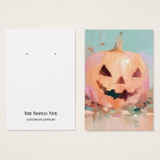 Pastel Jack-O-Lantern Earring Visning Card Visitkort