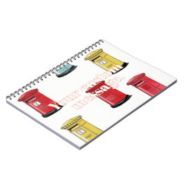 Pastel Japanese Postbox: Watercolor Crayon Style Anteckningsbok