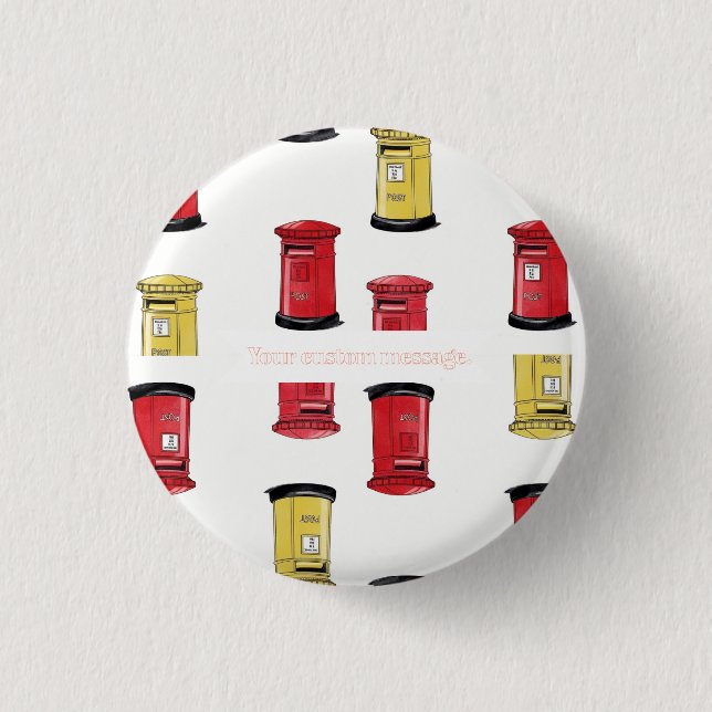 Pastel Japanese Postbox: Watercolor Crayon Style  Knapp (Framsida)