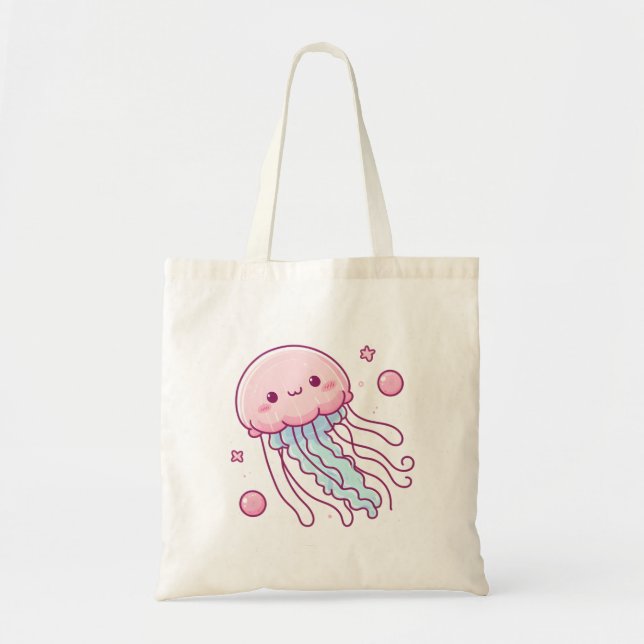 Pastel Jellyfish med Sparkles Tygkasse (Framsidan)