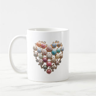 Pastel Jewel Heart Floral Art Mug — Cottagecore Cr Kaffemugg