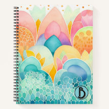 Pastel Jewels Boho Inspired Spiral Notebook