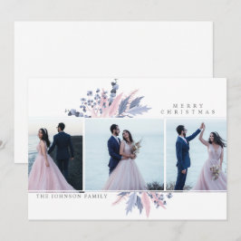 Pastel jul 3 Photo Collage helgdag Card Inbjudningar