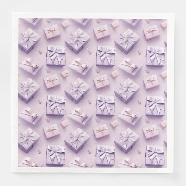 Pastel jul Gift Elegant Lila Sömlös  Pappersservett (Framsida)