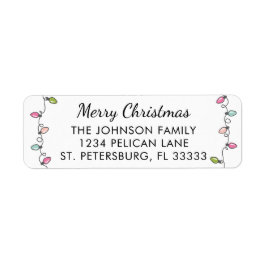Pastel jul Ljus Helgdag Returadress Etikett
