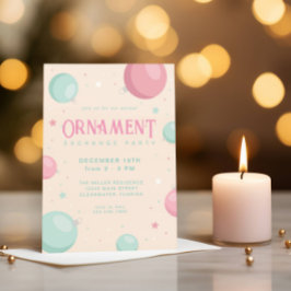 Pastel jul Ornament Exchange Julfest Inbjudningar