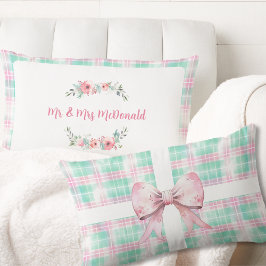 Pastel Jul Personlig Namn Cottage Rosa Lumbarkudde