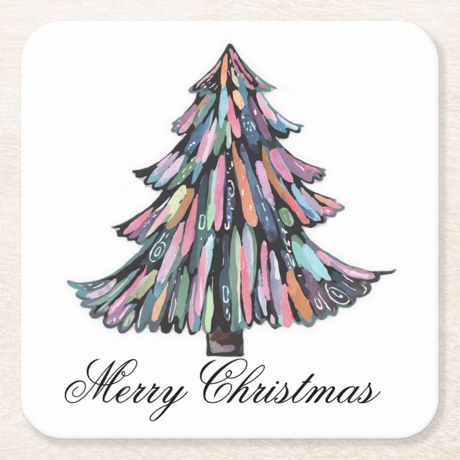 Pastel-jul Underlägg Papper Kvadrat (Framsidan)