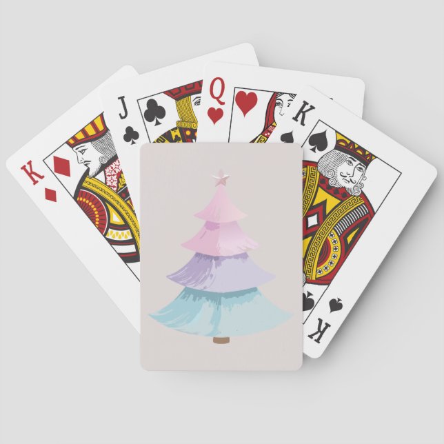 Pastel Julgran Casinokort (Baksidan)