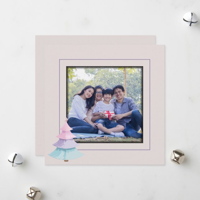 Pastel Julgran Julkort (Fram/Back In Situ)