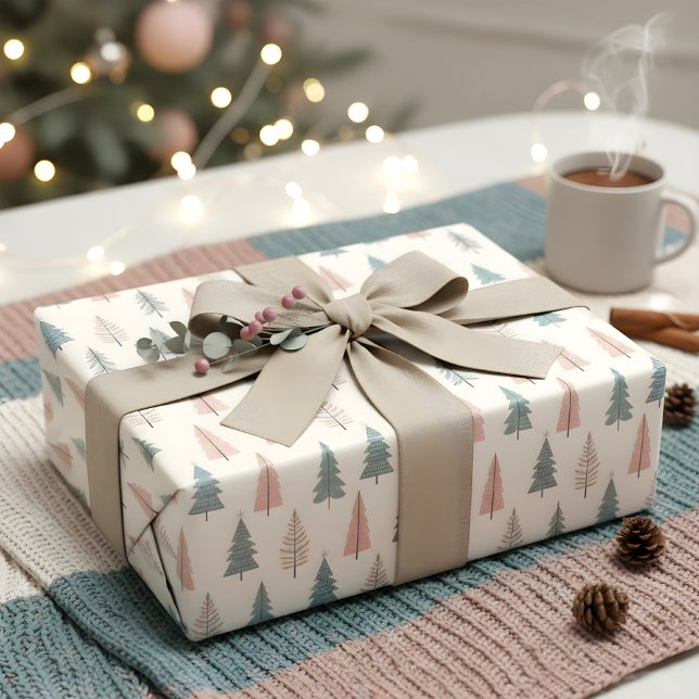 Pastel Julgran Mönster Presentpapper (Skapare uppladdad)