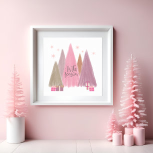 Pastel Julgranar: "Tis the Season unframed Poster