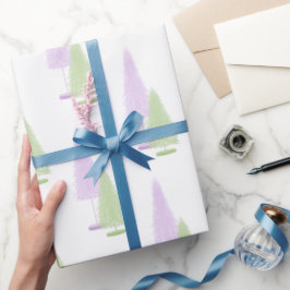 Pastel Julgranar Wrapping Papper Presentpapper