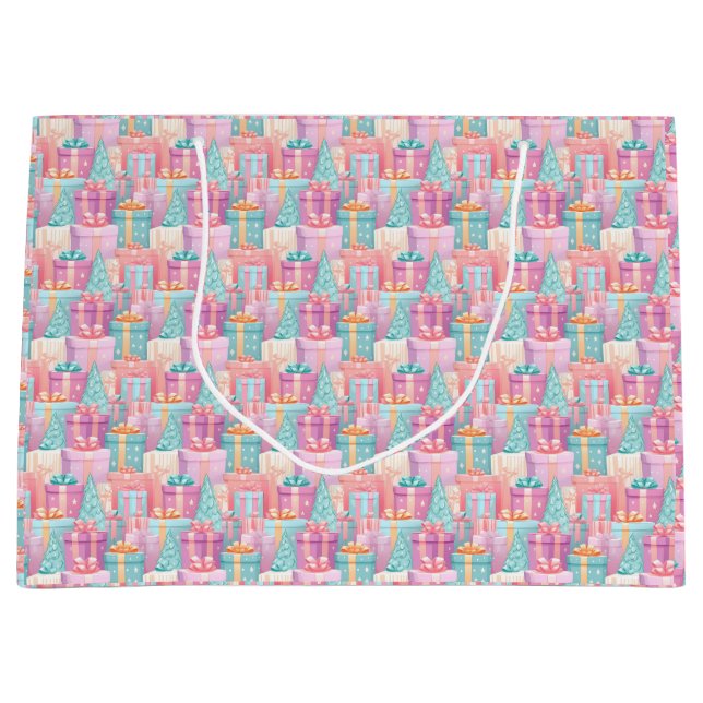 Pastel Julklapp och Träd Papper (Framsidan)