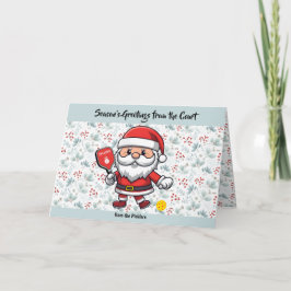 Pastel Julpickleball Santa Helgkort