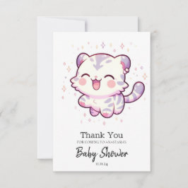 Pastel Jungle Tiger Baby Shower Tack Kort