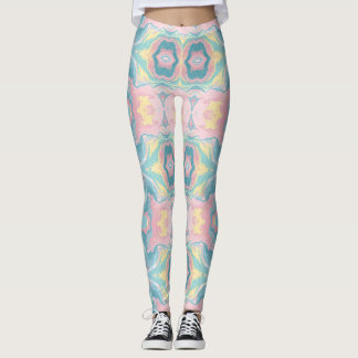 Pastel Kaleidoscope Pattern | Pink & Mint Mandala Leggings